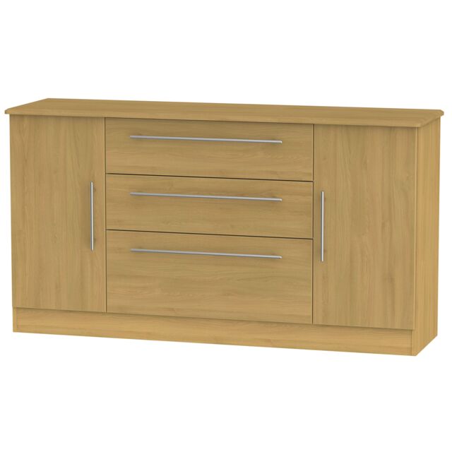 Ready Assembled 2 U Carlton Wide 2 Door 3 Drawer Unit (Ready Assembled) in Natural