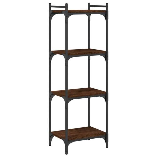 Berkfield Home Bookcase 4-Tier Brown Oak 40x30x120 cm Engineered Wood - Size: 40 x 30 x 120 cm - image 1