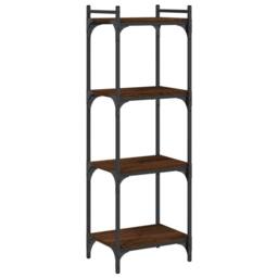 Berkfield Home Bookcase 4-Tier Brown Oak 40x30x120 cm Engineered Wood - Size: 40 x 30 x 120 cm - thumbnail 1