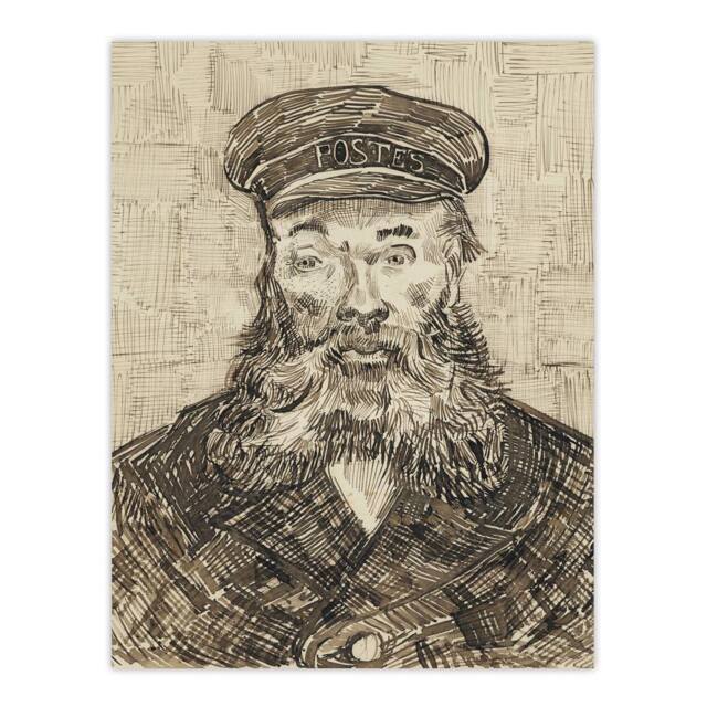 "Artery8 Sketch Portrait Joseph Roulin Van Gogh Vintage Wall Art Print Poster in Beige - Size: W12"" x H16""" - image 1