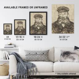 "Artery8 Sketch Portrait Joseph Roulin Van Gogh Vintage Wall Art Print Poster in Beige - Size: W12"" x H16""" - thumbnail 3