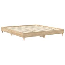 Berkfield Home Bed Frame without Mattress Sonoma Oak 160x200cm Engineered Wood in Brown - Size: 160x200 cm - thumbnail 4