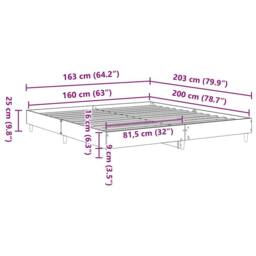 Berkfield Home Bed Frame without Mattress Sonoma Oak 160x200cm Engineered Wood in Brown - Size: 160x200 cm - thumbnail 8