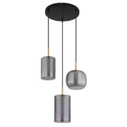 Netlighting Lampigna Cluster Pendant Matt Black Opal Glass Shade 3x LED 3000K - thumbnail 2