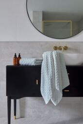 CHRISTY 'Trellis' Cotton Bamboo Blend Soft Towels in Grey - Size: Bath Sheet - thumbnail 1