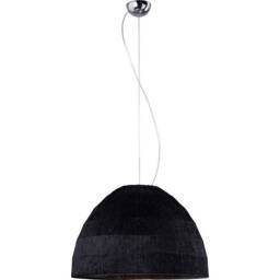 Netlighting Domo Pendant 3 Light E27 Polished ChromeBlack Fabric Shade in Black