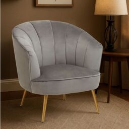 Orsina Modern Yolanda Velvet Chair, Exquisite & Cozy Desk Chair Velvet, Easy to Clean Velvet Accent Chair in Grey