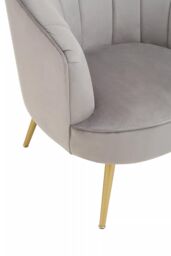Orsina Modern Yolanda Velvet Chair, Exquisite & Cozy Desk Chair Velvet, Easy to Clean Velvet Accent Chair in Grey - thumbnail 6