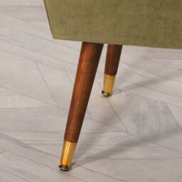 Glasstone Olive Green Buttoned Ottoman Stool in Dark Olive - thumbnail 4