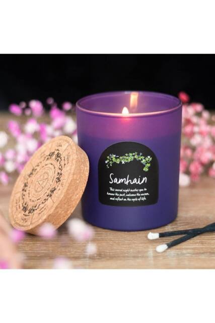 KDMD Samhain Spiced Pumpkin Wheel of the Year Candle in Lavender - image 1