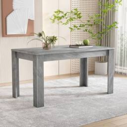 Kelvenix Modern Dining Table 116x65cm Wood Rectangle Table in Grey - Size: 0.6m2 - thumbnail 5