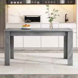 Kelvenix Modern Dining Table 116x65cm Wood Rectangle Table in Grey - Size: 0.6m2 - thumbnail 4