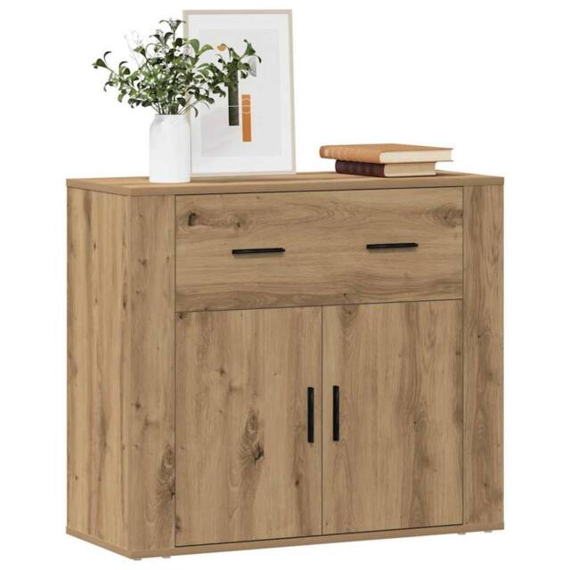 Berkfield Home Sideboard Artisian Oak 80x33x70 cm Engineered Wood in Brown - Size: 80 x 33 x 70 cm - image 1
