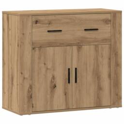 Berkfield Home Sideboard Artisian Oak 80x33x70 cm Engineered Wood in Brown - Size: 80 x 33 x 70 cm - thumbnail 3