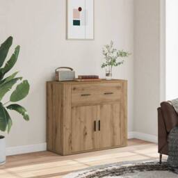 Berkfield Home Sideboard Artisian Oak 80x33x70 cm Engineered Wood in Brown - Size: 80 x 33 x 70 cm - thumbnail 2