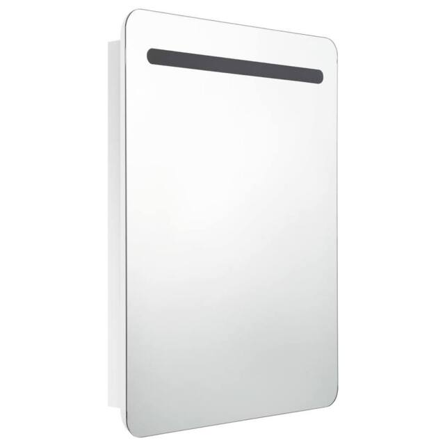 Berkfield Home LED Bathroom Mirror Cabinet Shining White 60x11x80 cm - Size: 60 x 11 x 80 cm - image 1