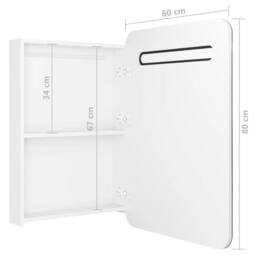 Berkfield Home LED Bathroom Mirror Cabinet Shining White 60x11x80 cm - Size: 60 x 11 x 80 cm - thumbnail 7