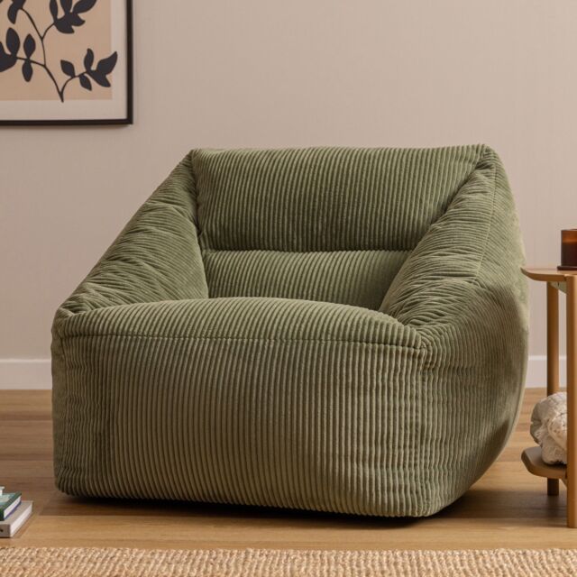 icon Natalia Jumbo Corduroy Bean Bag Armchair in Green - image 1