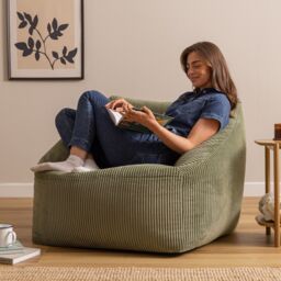 icon Natalia Jumbo Corduroy Bean Bag Armchair in Green - thumbnail 2
