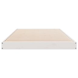 Berkfield Home Floor Bed Frame White 90x210 cm Solid Wood Pine - thumbnail 5