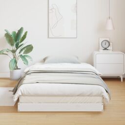 Berkfield Home Floor Bed Frame White 90x210 cm Solid Wood Pine - thumbnail 4