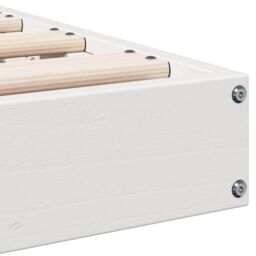 Berkfield Home Floor Bed Frame White 90x210 cm Solid Wood Pine - thumbnail 7