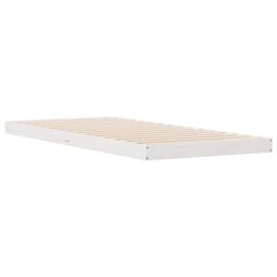 Berkfield Home Floor Bed Frame White 90x210 cm Solid Wood Pine - thumbnail 2