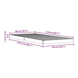 Berkfield Home Floor Bed Frame White 90x210 cm Solid Wood Pine - thumbnail 8