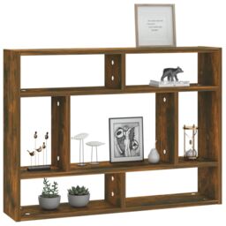 Berkfield Home Wall Shelf Smoked Oak 75x16x55 cm Engineered Wood in Brown - Size: 75 x 16 x 55 cm - thumbnail 5