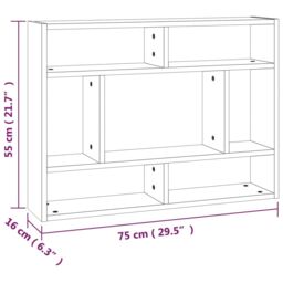 Berkfield Home Wall Shelf Smoked Oak 75x16x55 cm Engineered Wood in Brown - Size: 75 x 16 x 55 cm - thumbnail 6