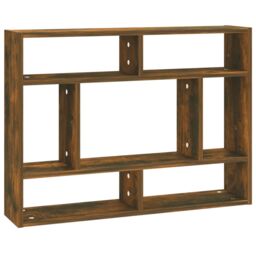 Berkfield Home Wall Shelf Smoked Oak 75x16x55 cm Engineered Wood in Brown - Size: 75 x 16 x 55 cm - thumbnail 2