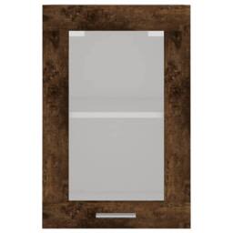 Berkfield Home Hanging Glass Cabinet Smoked Oak 40x31x60 cm Engineered Wood in Brown - Size: 40 x 31 x 60 cm - thumbnail 5