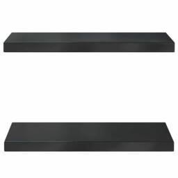 Berkfield Home Wall Shelves 2 pcs 50x23.5x3 cm Black Stainless Steel - thumbnail 5