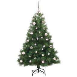 Berkfield Home Artificial Christmas Tree with 150 LEDs Green 150 cm PE & PVC - thumbnail 3