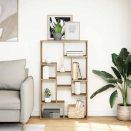 Berkfield Home Bookcase Artisian Oak 72x20x120 cm Engineered Wood in Brown - Size: 72 x 20 x 120 cm - thumbnail 4