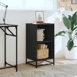 Berkfield Home Book Cabinet Black 40x35x76 cm Engineered Wood - Size: 40 x 35 x 76 cm - thumbnail 3