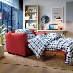 Abakus Direct Olly Linen Single Sofa Bed in Red - thumbnail 5