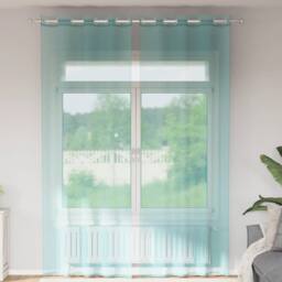 Berkfield Home Voile Curtains with Grommets 2 pcs Turquoise - thumbnail 2