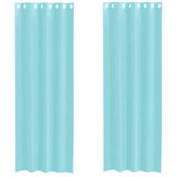 Berkfield Home Voile Curtains with Grommets 2 pcs Turquoise - thumbnail 3