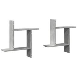 Berkfield Home Durable Wall Shelves 2 pcs Concrete Grey 50x12x50 cm Engineered Wood - Size: 50 x 12 x 50 cm - thumbnail 6