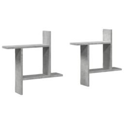 Berkfield Home Durable Wall Shelves 2 pcs Concrete Grey 50x12x50 cm Engineered Wood - Size: 50 x 12 x 50 cm - thumbnail 3