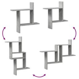 Berkfield Home Durable Wall Shelves 2 pcs Concrete Grey 50x12x50 cm Engineered Wood - Size: 50 x 12 x 50 cm - thumbnail 7