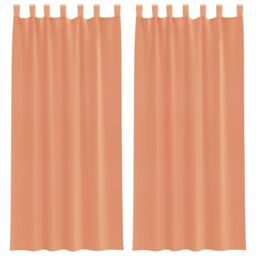 Berkfield Home Voile Curtains with Rod Pockets 2 pcs Terracotta in Brown - thumbnail 2