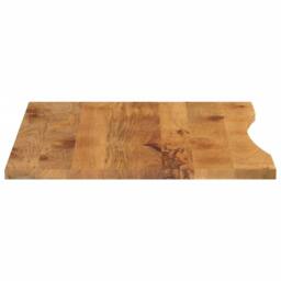 Berkfield Home Desk Top with Curve 110x80x2.5 cm Solid Wood Rough Mango in Brown - thumbnail 4