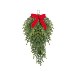 Garden Greatness Hanging Pine Bow Teardrop Swag Decoration in Green - Size: 1 Pack - thumbnail 2