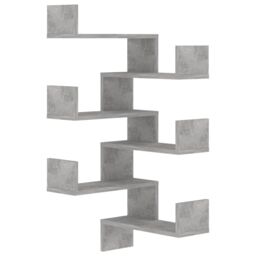 Berkfield Home Wall Corner Shelf 2 pcs Concrete Grey 40x40x50 cm Engineered Wood - Size: 40 x 40 x 50 cm - thumbnail 2