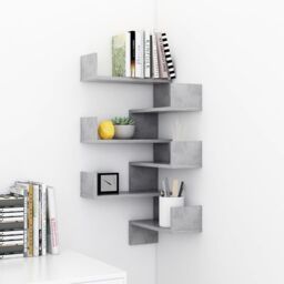 Berkfield Home Wall Corner Shelf 2 pcs Concrete Grey 40x40x50 cm Engineered Wood - Size: 40 x 40 x 50 cm - thumbnail 3