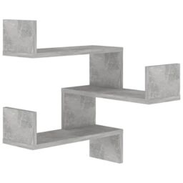 Berkfield Home Wall Corner Shelf 2 pcs Concrete Grey 40x40x50 cm Engineered Wood - Size: 40 x 40 x 50 cm - thumbnail 5
