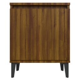 Berkfield Home Bed Cabinet with Metal Legs Brown Oak 40x30x50 cm - Size: 40 x 30 x 50 cm - thumbnail 6