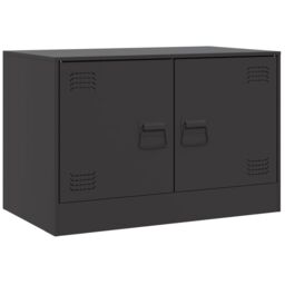 Berkfield Home TV Cabinets 2pcs Black 67x39x44 cm Steel - Size: 67 x 39 x 44 cm - thumbnail 5